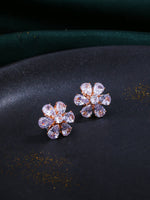 Thumbnail for NVR Women Golden Cz Studded Studs Earrings - Distacart