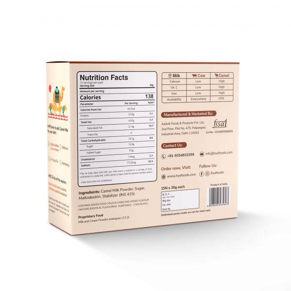 hye Foods Milky Dunes With The Goodness Of Camel Milk-Bourbon Chocolate Flavour Nutrition Facts