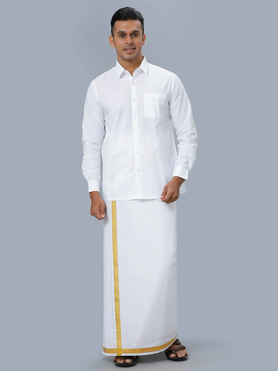 Ramraj Cotton Mens Full Sleeve Formal 100 % Cotton White Shirt - Distacart