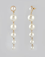 Thumbnail for VOJ Women Gold Tone Pearl Stainless Steel Drops & Danglers Earrings - Distacart