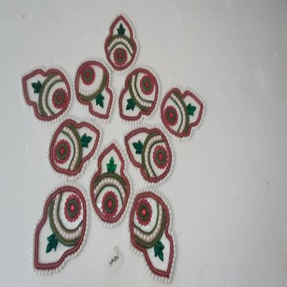 Kundan HandiKrafts Acrylic Red & White Colour Jumbo Rangoli - Distacart