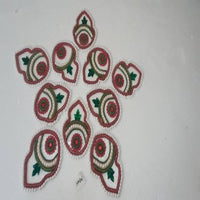 Thumbnail for Kundan HandiKrafts Acrylic Red & White Colour Jumbo Rangoli - Distacart