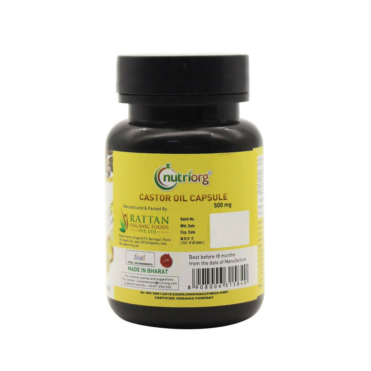 Nutriorg Castor Oil Soft Gel Capsules - Distacart