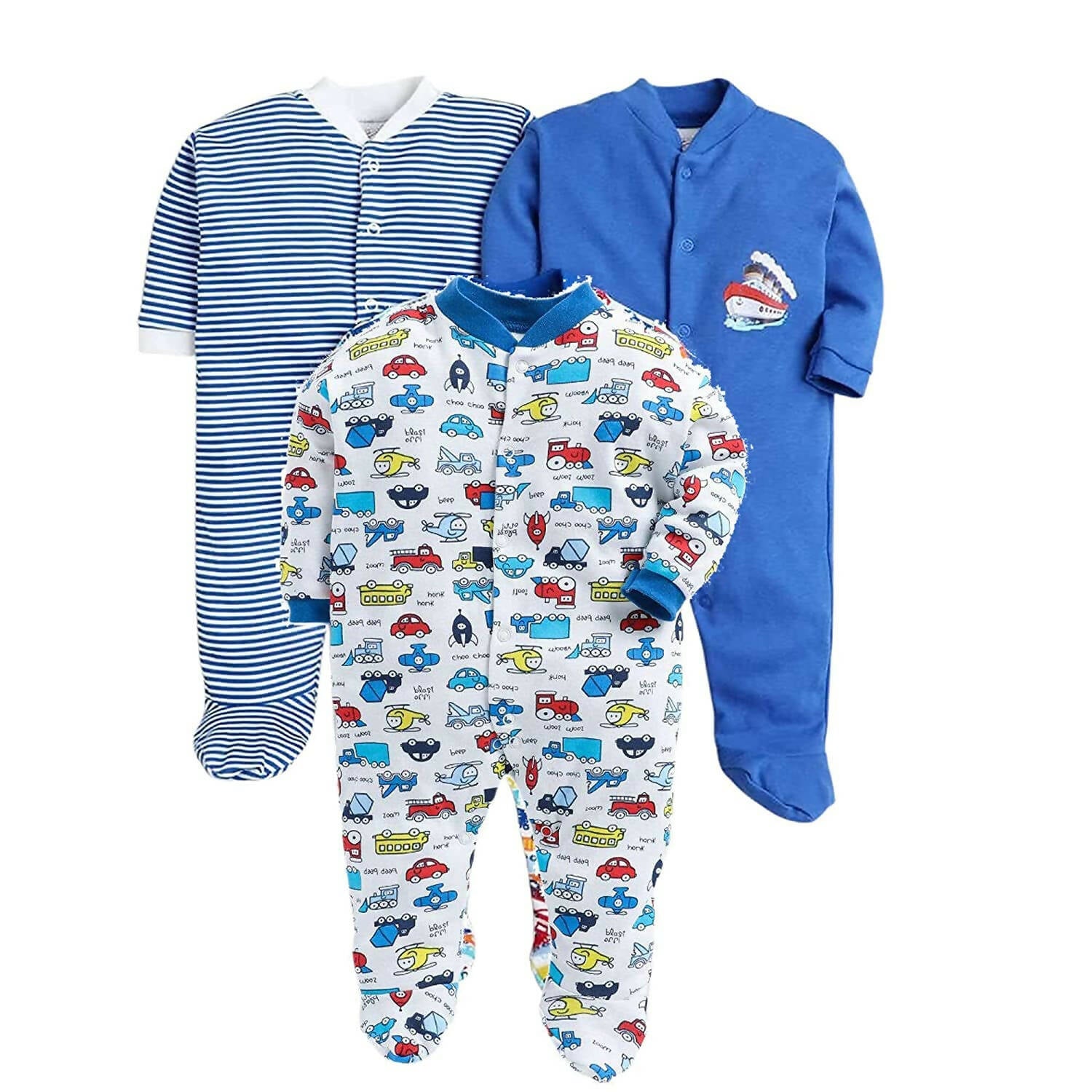 Daddy - G Rompers/Sleepsuits/Jumpsuit /Night Suits for New Born Babies - Royal Blue - Distacart