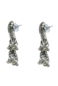 Thumbnail for Mominos Fashion Johar Kamal Oxidised Silver-Plated Brass Finish Peacock Choker For Women (Silver) - Distacart