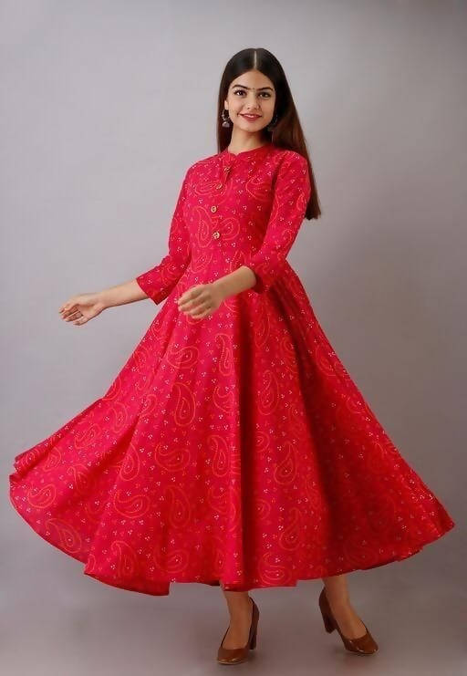Vamika Rayon Pink Party Wear Kurti