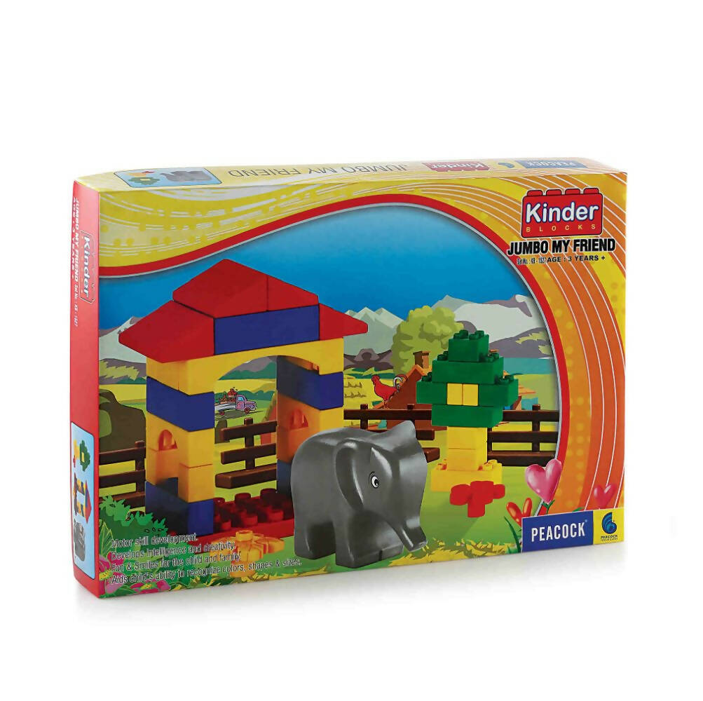 Peacock Jumbo My Friend Learning & Educational Building Interlocking Blocks Set For Kids - Distacart
