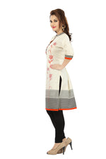 Thumbnail for Snehal Creations Contemporary Beauty Off White Cotton Short Tunic For Women - Distacart