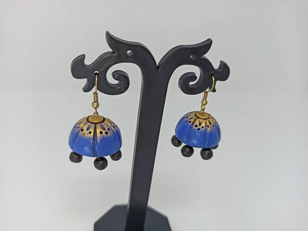 Terracotta Double Shade Hanging Jhumkas