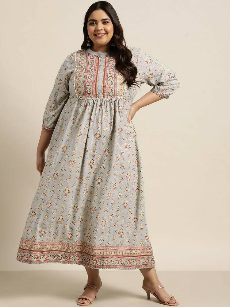 Juniper Women`s Grey Rayon Fusion Wear Printed A-line Dress - Distacart