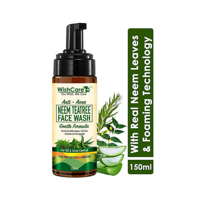 Wishcare Anti Acne Neem TeaTree Foaming Face Wash - Distacart