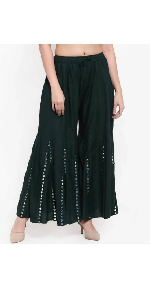 Mominos Fashion Bottle Green Mirror Palazzo