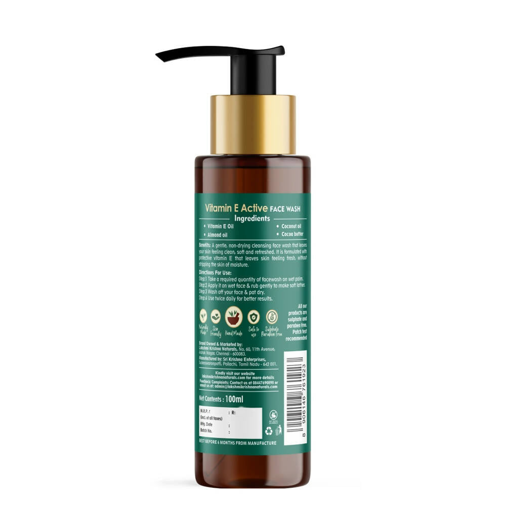 Lakshmi Krishna Naturals Vitamin E Active Face Wash - Distacart