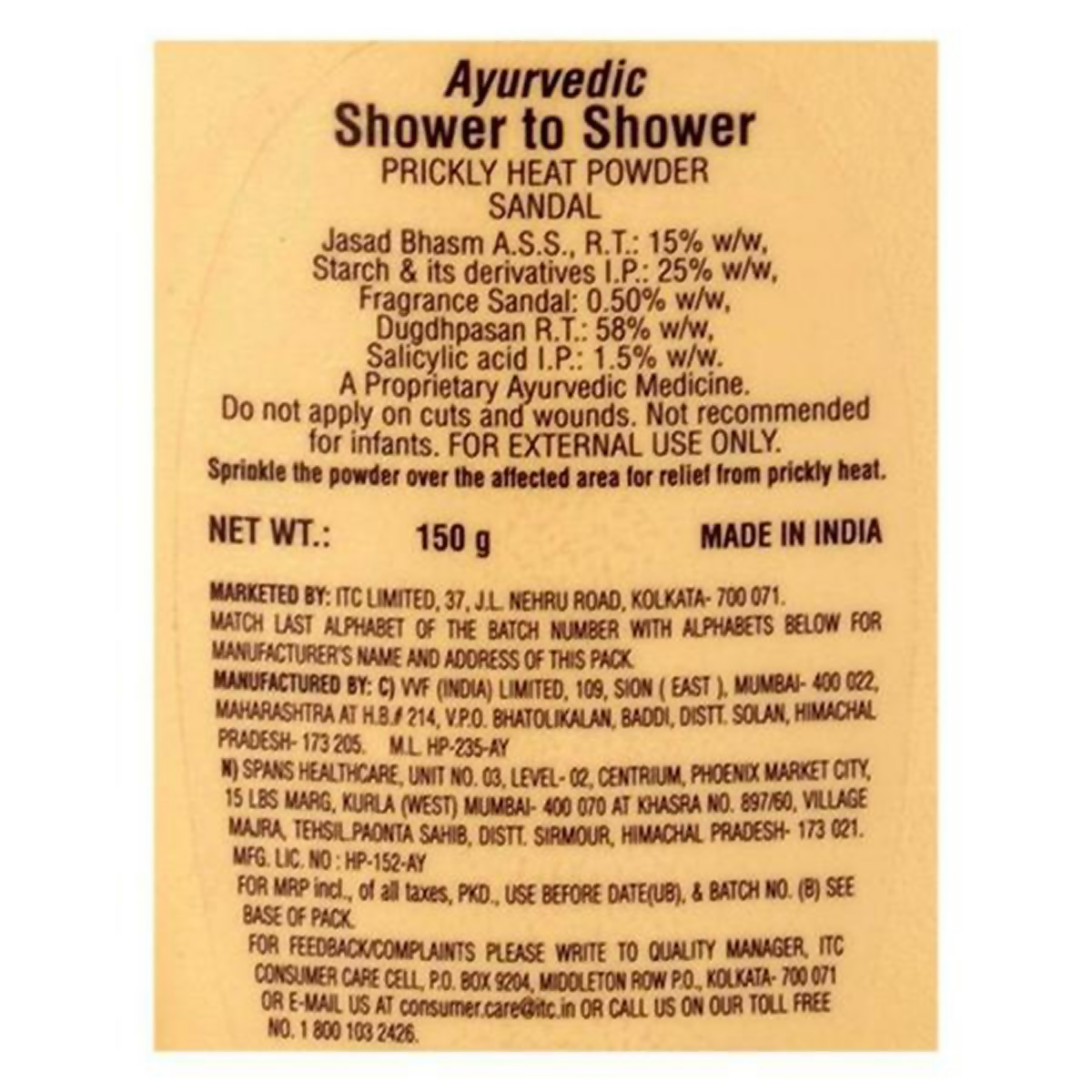 Shower To Shower Sandal Prickly Heat Powder - Distacart