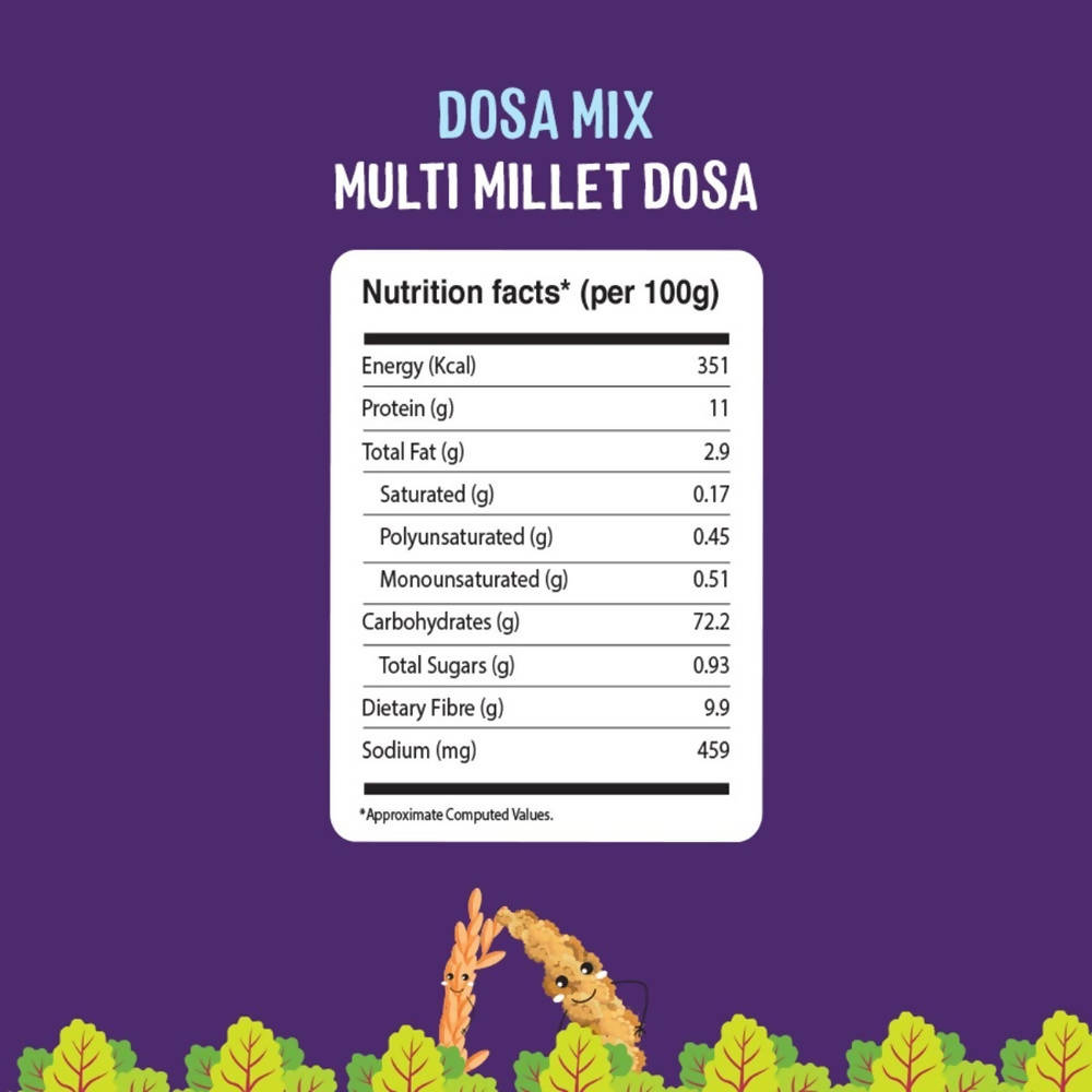 Timios Organic Multi Millet Dosa Mix Nutrition Facts