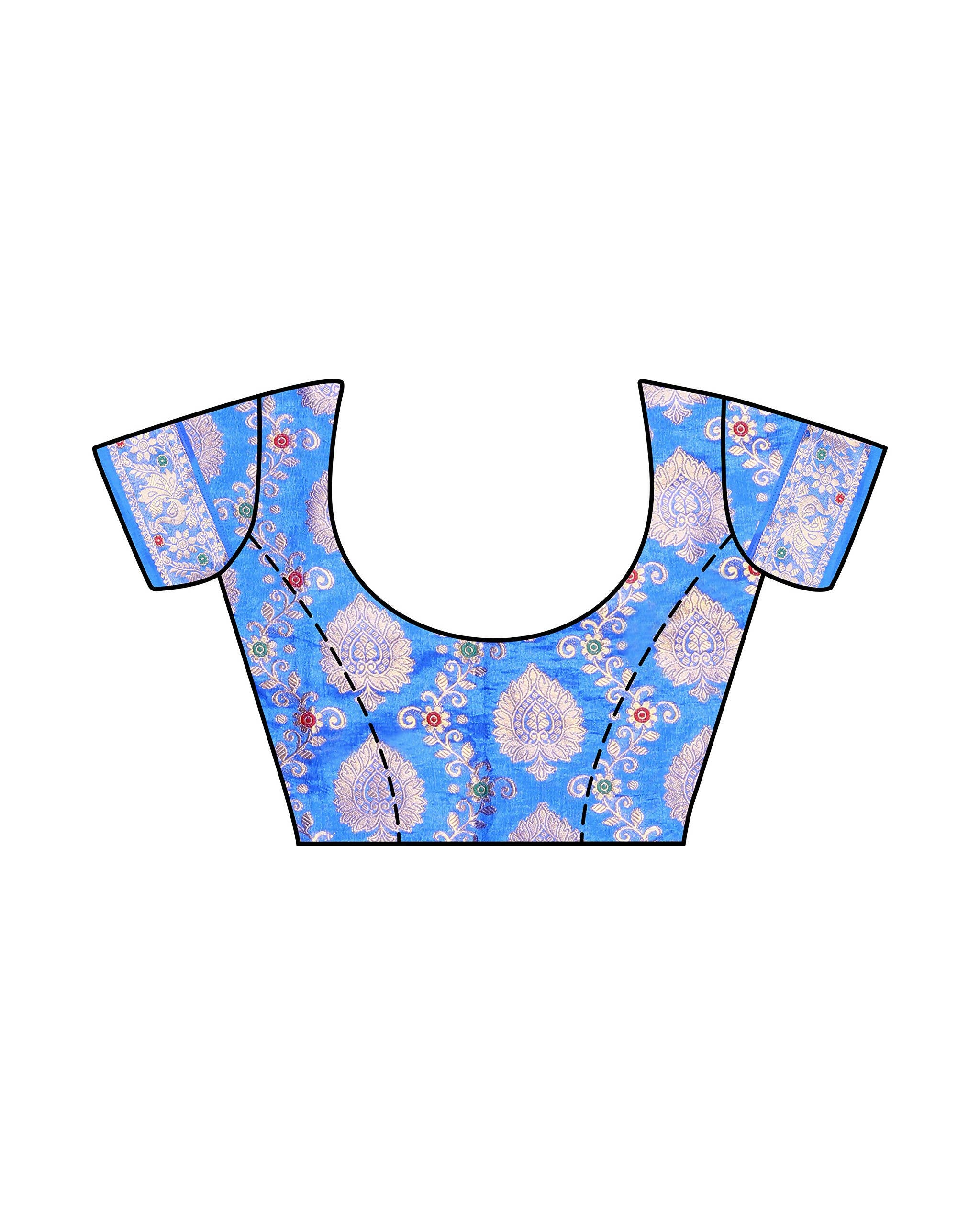 Mimosa Women's Blue Art Silk Kanjivaram Saree - Distacart