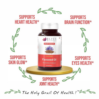 Bliss Welness Flaxseed Oil Softgel Capsules - Distacart