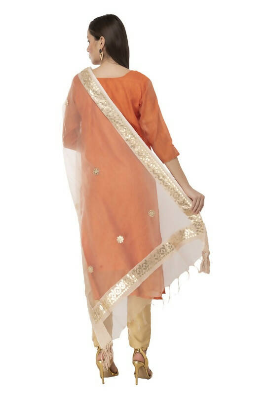 Mominos Fashion Moeza Orgenza Gotta Patti Light Golden Dupatta - Distacart