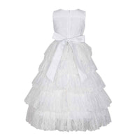 Thumbnail for Asmaani Baby Girl's White Colour Satin A-Line Maxi Full Length Dress (AS-DRESS_22110) - Distacart