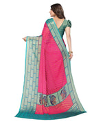 Thumbnail for Vamika Pink Chiffon Brasso Bollywood Style Woven Saree (DIMPLE PINK) - Distacart