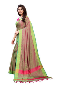 Thumbnail for Vamika Banarasi Jacquard Weaving Green Saree