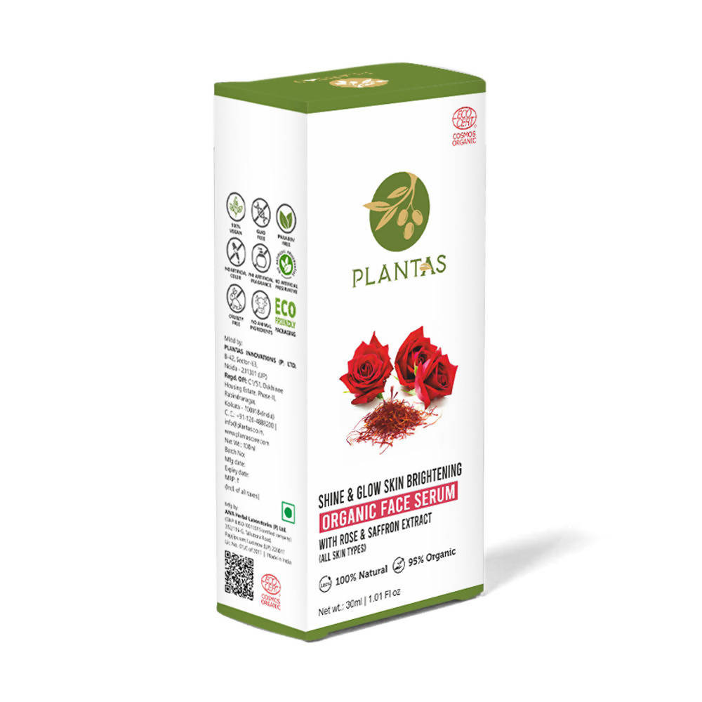 Plantas Shine & Glow Skin Brightening Organic Face Serum - Distacart