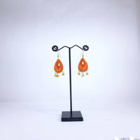 Thumbnail for Hand Crafted Orange Thread work Earrings