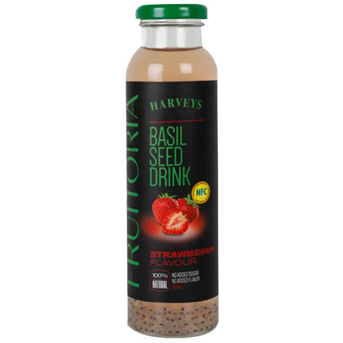 Harveys Fruitoria Basil Seed Drink-Strawberry Flavor - Distacart
