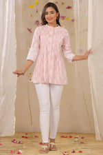 Thumbnail for Juniper Women Lavender Cambric Printed A-Line Tunic - Distacart