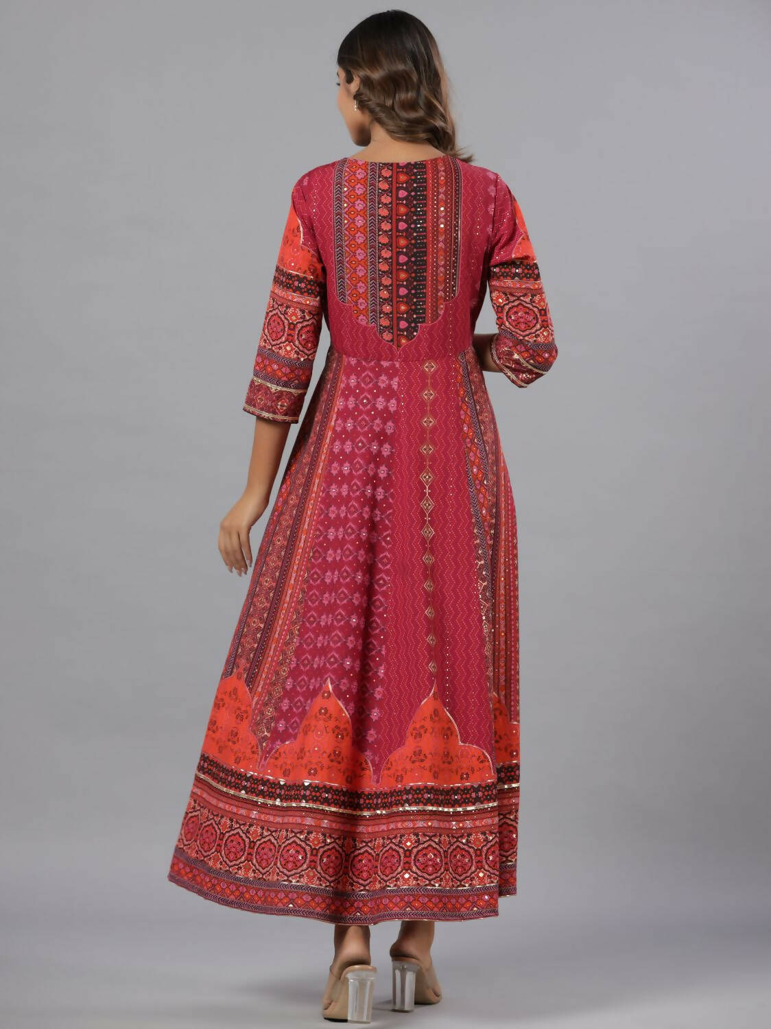 Juniper Women Plum Silk Printed Maxi Dress - Distacart