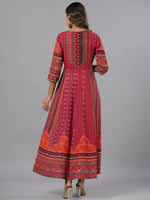 Thumbnail for Juniper Women Plum Silk Printed Maxi Dress - Distacart