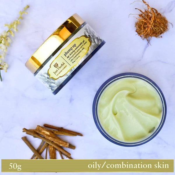 description just herbs plump up age defying antiwrinkle gel 50gm