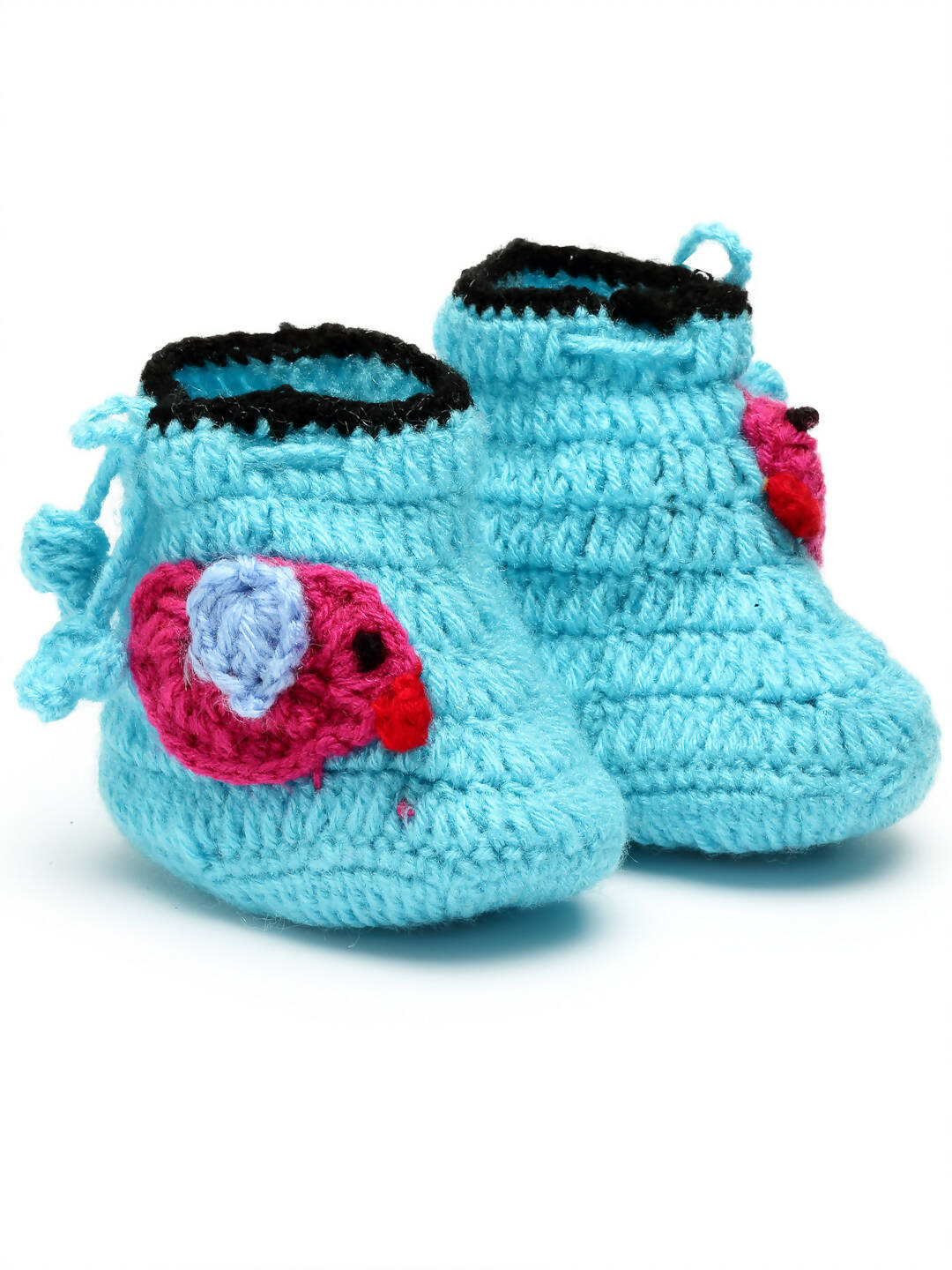 Chutput Kids Woollen Hand Knitted Bird Detailed Booties - Blue - Distacart