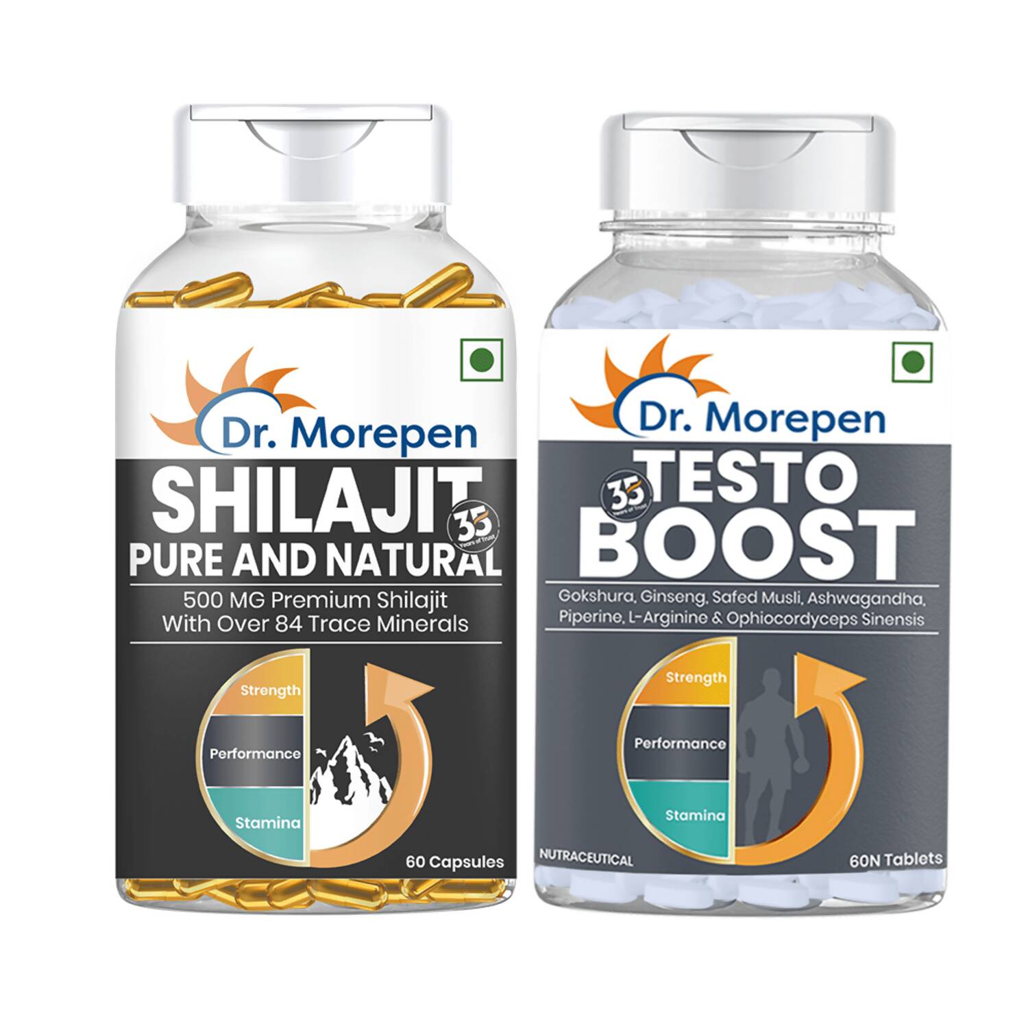 Dr. Morepen S J Capsules and Testosterone Booster Tablets Combo - Distacart