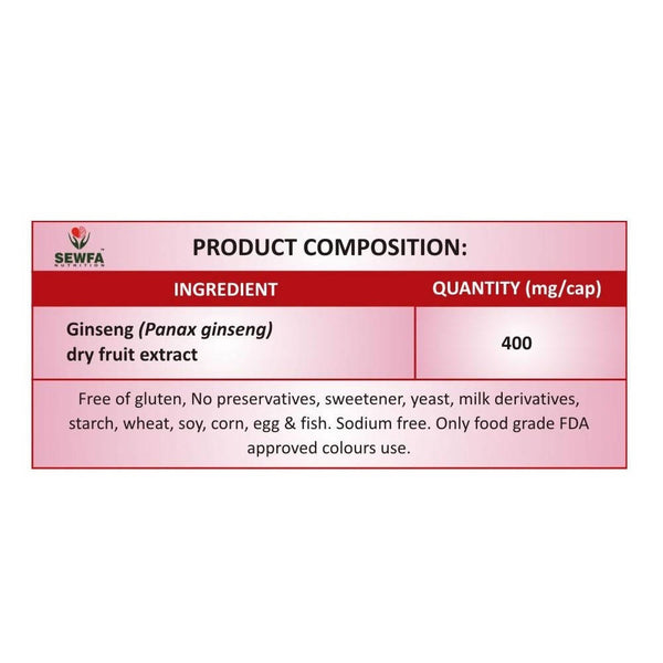 Sewfa Naturals Ginseng Extract Capsules - Distacart