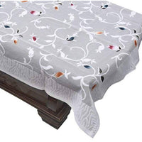 Thumbnail for Yellow Weaves Polyester Floral Rectangular Designer Net Fabric Center 4 Seater Table Cover - White - Distacart