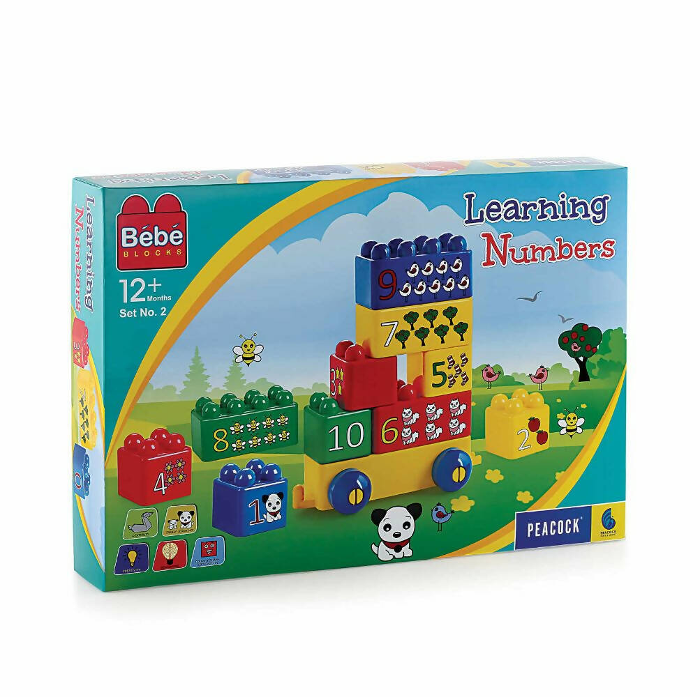 Peacock Learning & Educational Building Interlocking Blocks Set For Kids- Learning Numbers - Distacart
