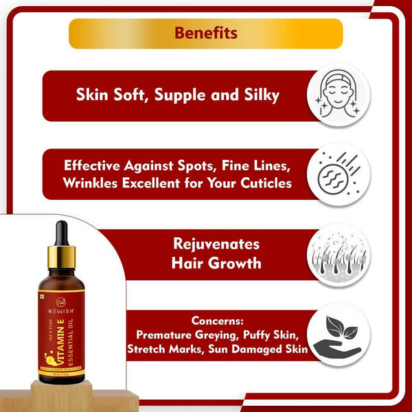 Newish Vitamin E Essential Oil for Hair & Skin - Distacart