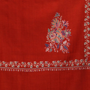 Nizalia Handmade Sozni Work Red Pashmina