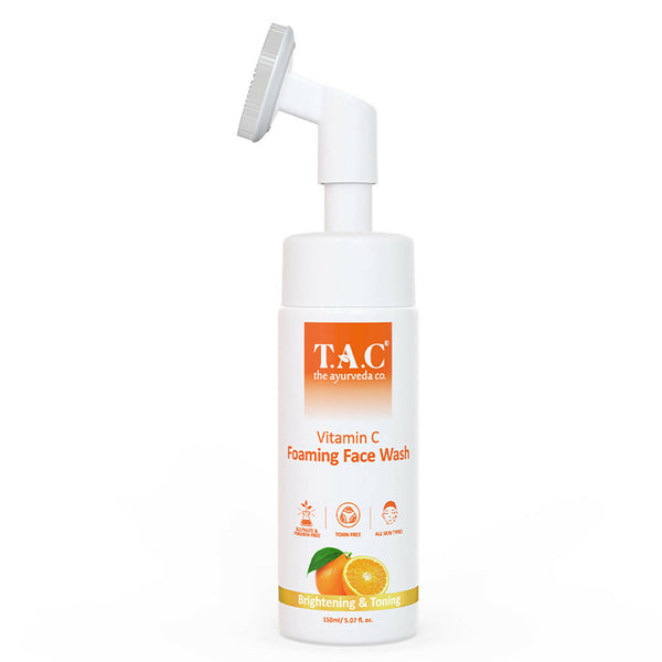 TAC - The Ayurveda Co. Vitamin C Foaming Face Wash for Face Brightening, Clean & Glowing Skin for Women & Men - Distacart