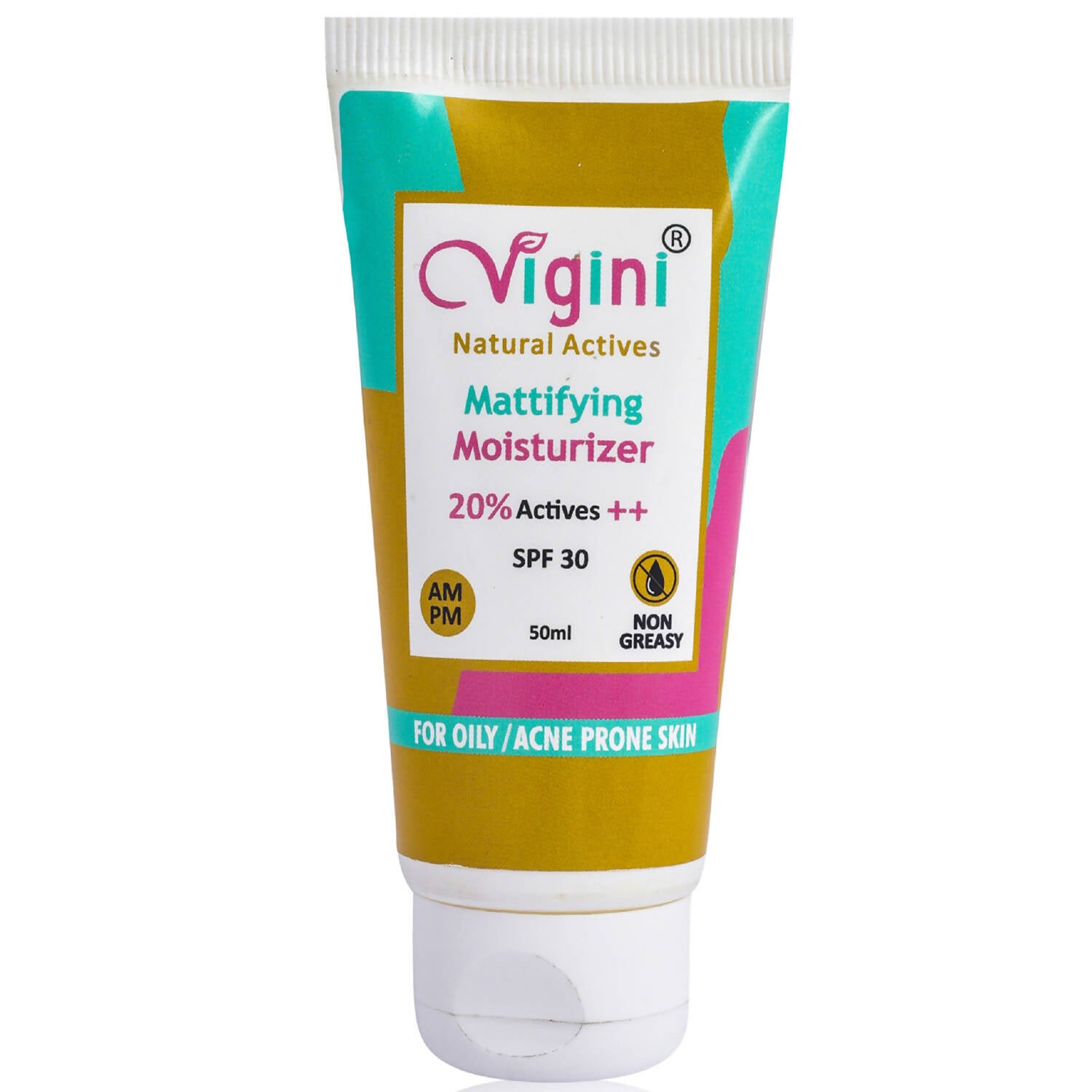 Vigini Natural Actives Mattifying Moisturizer SPF 30 for Men Women - Distacart