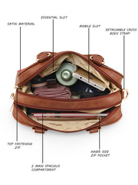 Thumbnail for Sabhyata Buddha - Satin Handbag With Detachable Sling 2 - Distacart