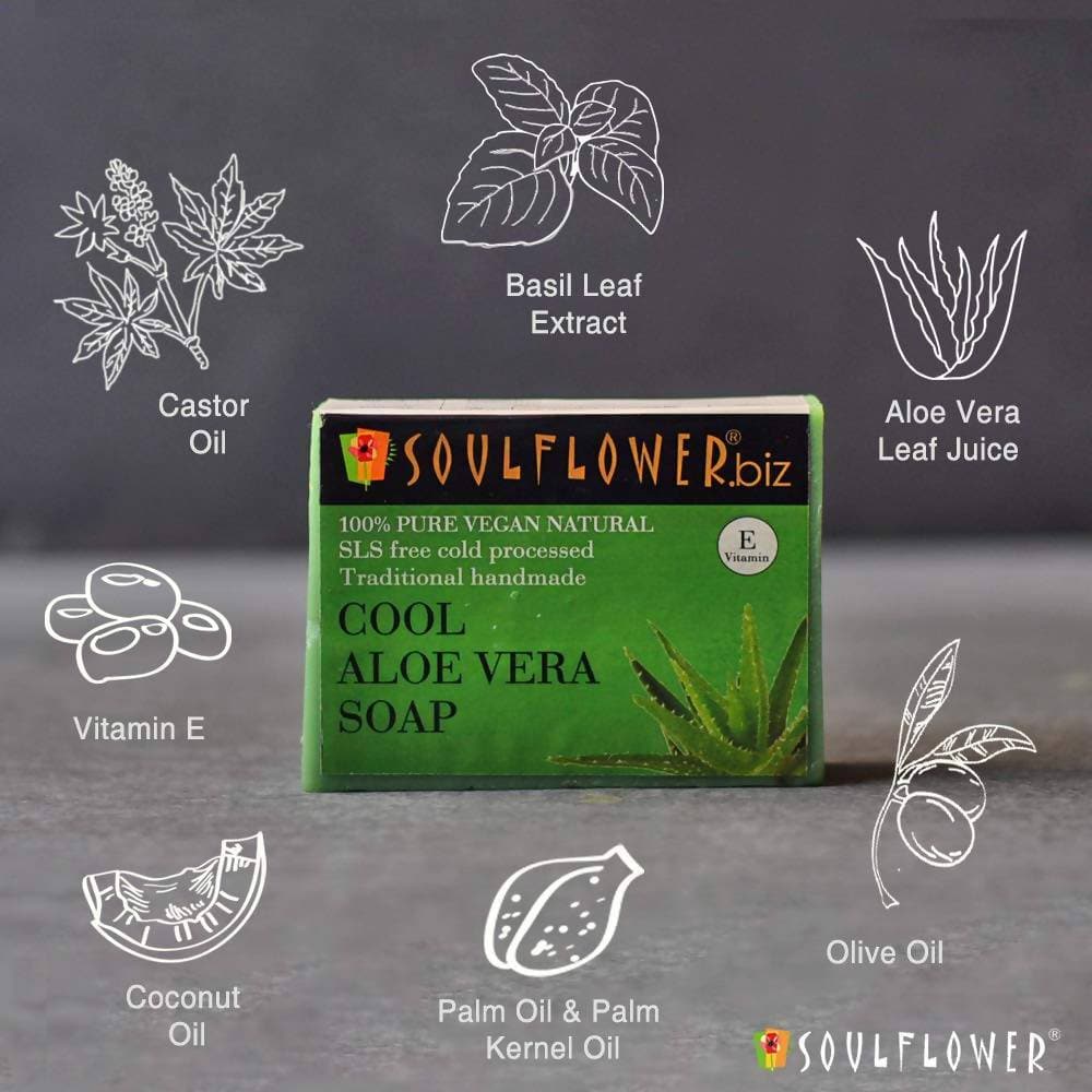 Soulflower Cool Aloe Vera Handmade Soap - Distacart