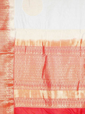 Kalamandir Woven Design White Silk Blend Saree