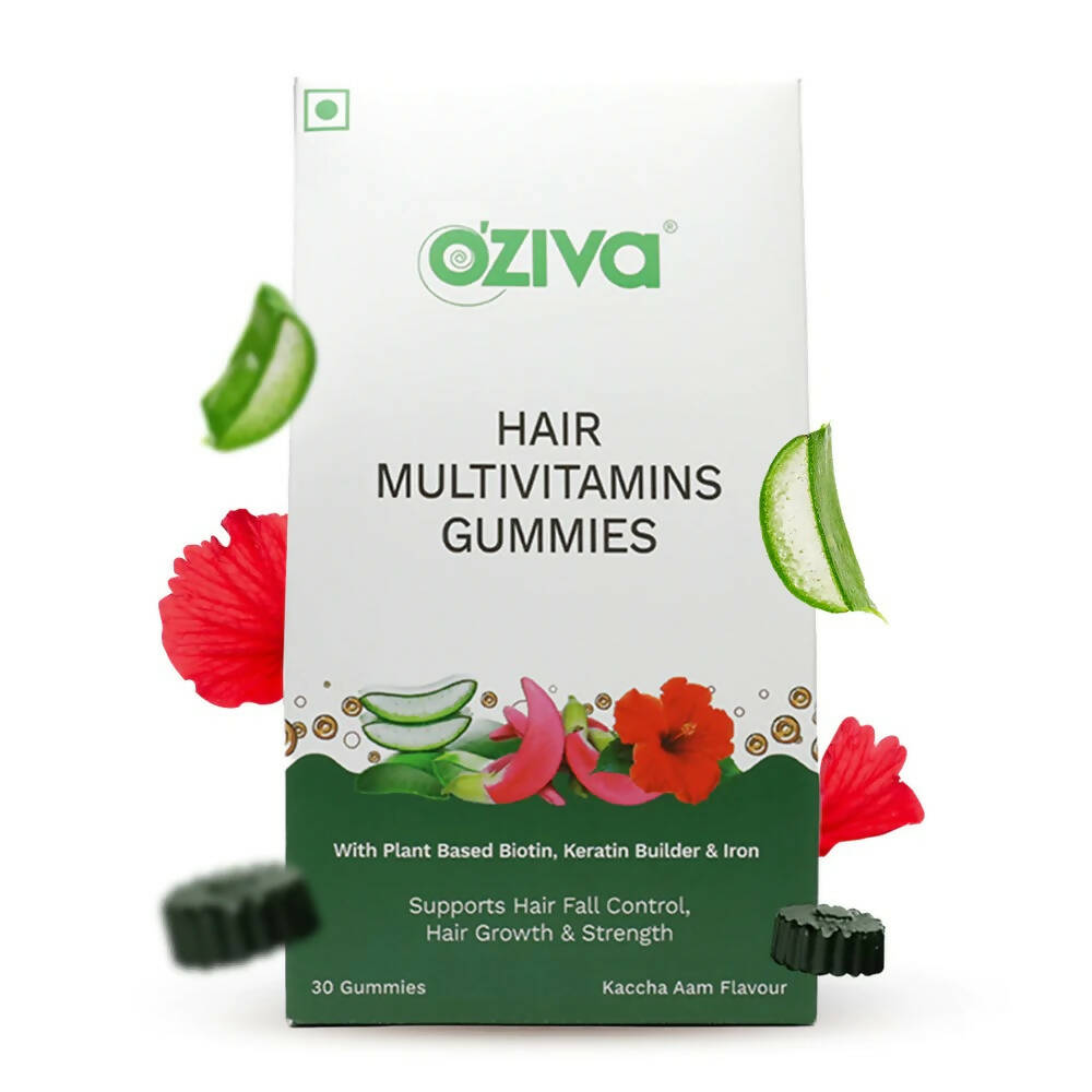 OZiva Biotin Hair Multivitamins Gummies-Kaccha Aam Flavor - Distacart
