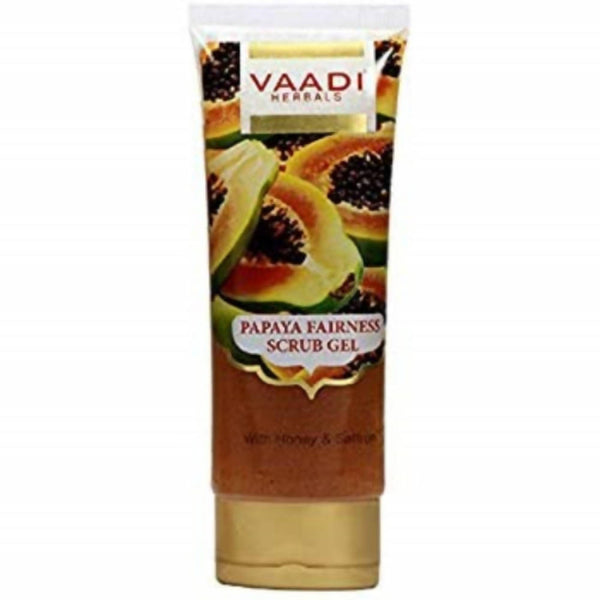 Vaadi Herbals Papaya Fairness Scrub Gel with Honey and Saffron - Distacart