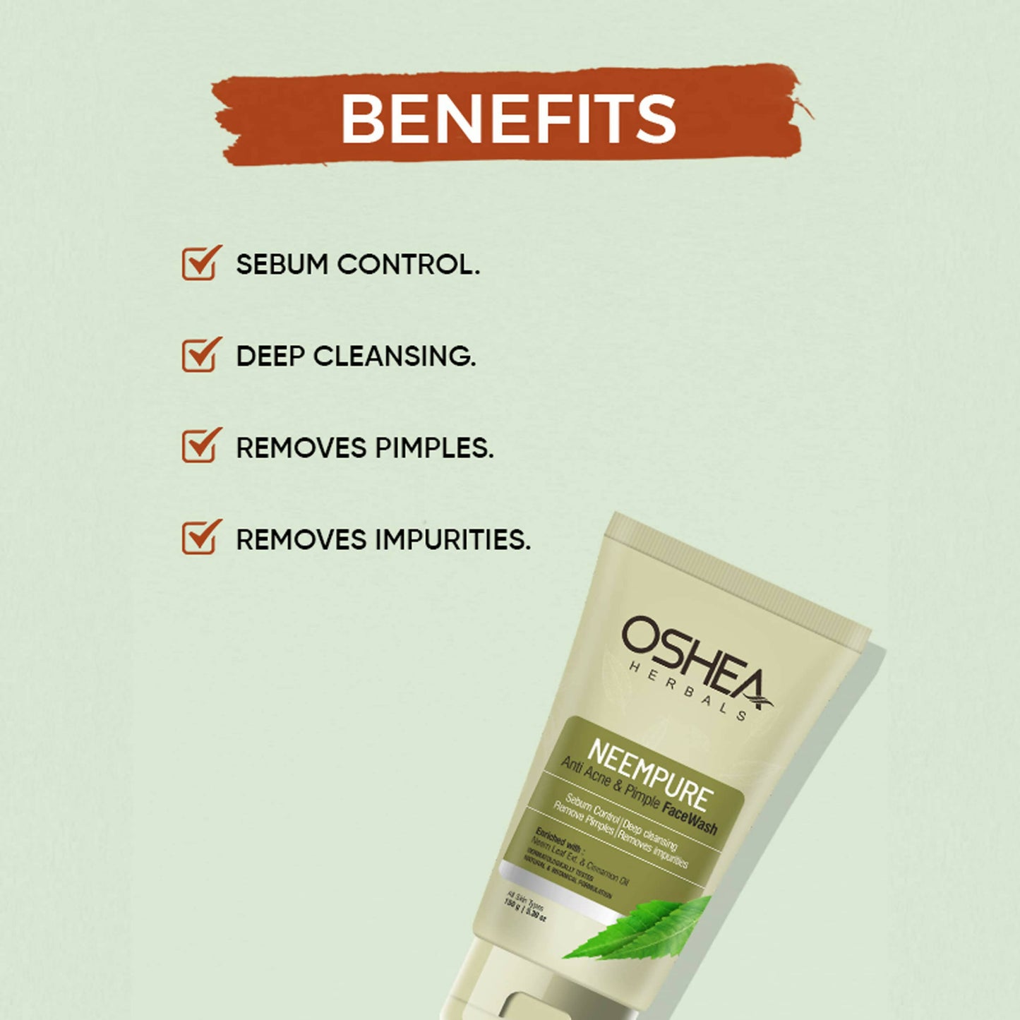 Oshea Herbals Neempure Anti Acne & Pimple Face Wash - Distacart