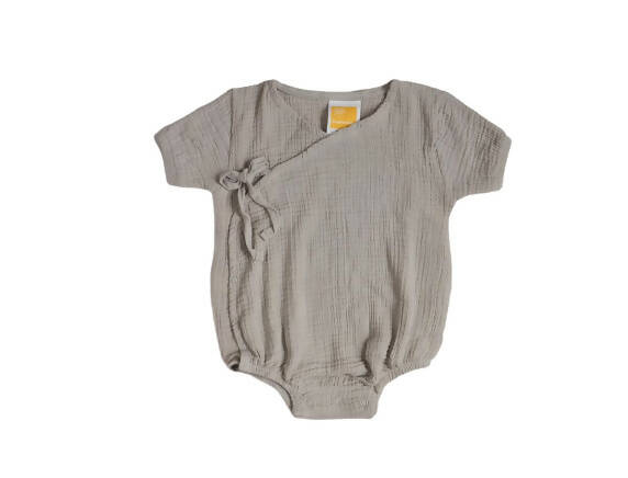 Sunshine Baby Cute Organic Muslin Cotton Kimono Rompers For Babies - Grey - Distacart