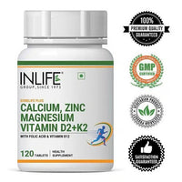 Thumbnail for Inlife Calcium Zinc Magnesium Vitamin D2+K2 Tablets