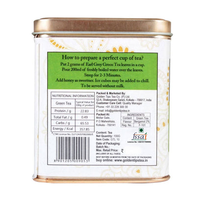 Golden Tips Earl Grey Green Tea - Tin Can - Distacart